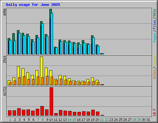 Daily usage for June 2025