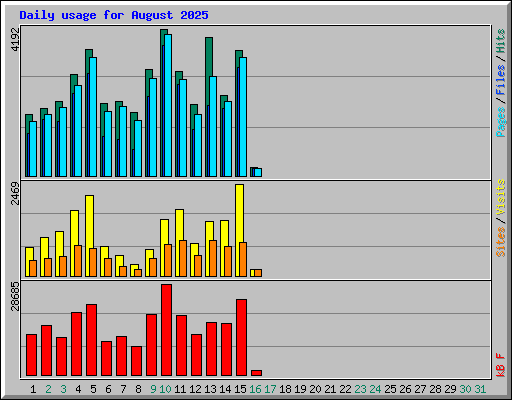 Daily usage for August 2025
