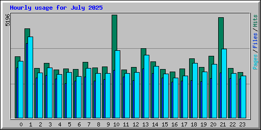 Hourly usage for July 2025